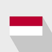 Indonesia flag Long Shadow design vector