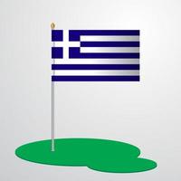 Greece Flag Pole vector