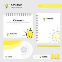 Idea Logo Calendar Template CD Cover Diary and USB Brand Stationary Package Design Vector Template