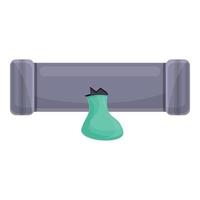 Sewerage pipe broken icon, cartoon style vector