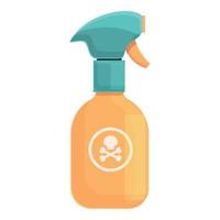 Danger chemical spray icon cartoon vector. Cleaner bottle vector