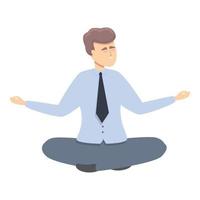 Manager meditation icon cartoon vector. Work concentration vector