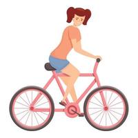 vector de dibujos animados de icono de ciclismo de mujeres. mujer jinete