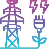 electricidad ecología torre de energía limpia - icono de degradado vector