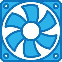 fan cooler cold computer accessory - blue icon vector