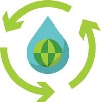 reutilizar agua reciclar salvar mundo - icono plano vector