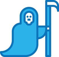 death reaper ghost scythe halloween - blue icon vector
