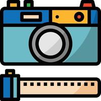 camera photo film picture creative - filled outline icon vector