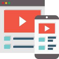 mobile friendly website connect mirroring seo - flat icon vector