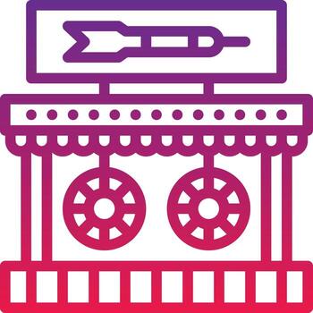 dart booth throw game entertainment - gradient icon vector