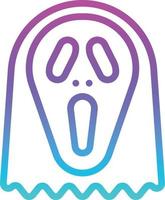 mask ghost scream hallow halloween - gradient icon vector