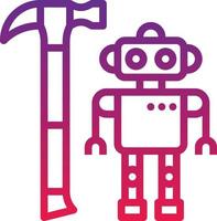 invention robot hammer creative - gradient icon vector