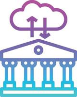 cloud banking online server sync banking - gradient icon vector
