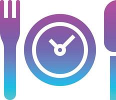 waiting cutlery time clock delivery - solid gradient icon vector