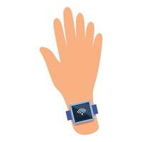 Wifi smart watch icon, cartoon style vector