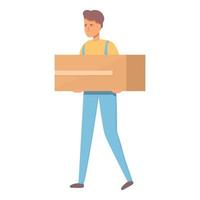 Worker relocation service icon cartoon vector. Move box vector