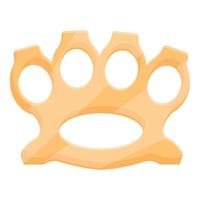 Brass knuckles icon cartoon vector. Fist fight vector