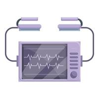 Portable defibrillator icon, cartoon style vector