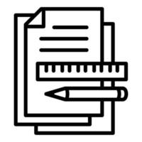 Architect papers icon, outline style vector