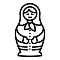 Toy nesting doll icon, outline style vector