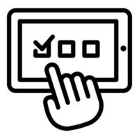 Evaluation online vote icon, outline style vector