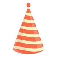 Party hat orange icon, cartoon style vector