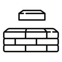 Brick wall icon, outline style vector