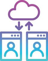 cloud computing account storage - gradient icon vector