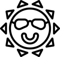 sol calor gafas de sol verano - icono de contorno vector