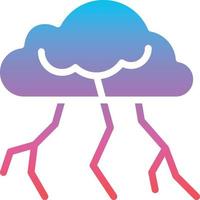 thunderstrom thunder strom rain - gradient solid icon vector