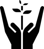 care ecology plant forest hand - solid icon vector