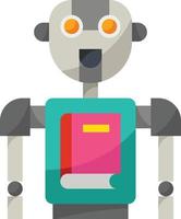 library robot ai artificial intelligence - flat icon vector