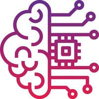 ai brain relate link creative connect - gradient icon vector