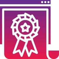 quality content award website seo - solid gradient icon vector