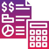 statement financial statistic analytic banking - solid gradient icon vector