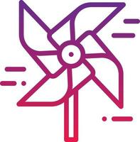 pinwheel wind windmill toy entertainment - gradient icon vector