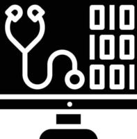 computadora de atención médica ai inteligencia artificial - icono sólido vector