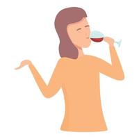vector de dibujos animados de icono de sommelier de mujer. alcohol de vino