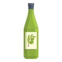 vector de dibujos animados de icono de botella de aceite de oliva. planta virgen