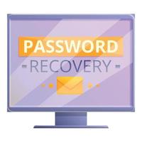 Keyhole password recovery icon, cartoon style vector