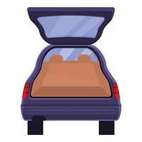 Automatic trunk car icon, cartoon style vector