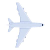 icono de avión, estilo de dibujos animados vector