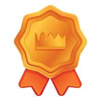 Ranking crown emblem icon, cartoon style vector