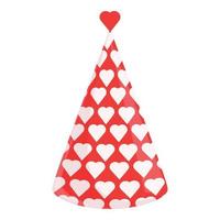 Party hat with hearts icon, cartoon style vector