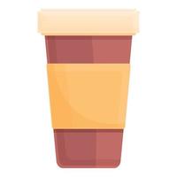 Coffee to go cup icon, cartoon style vector