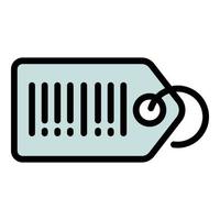 Barcode tag icon outline vector. Code mobile vector