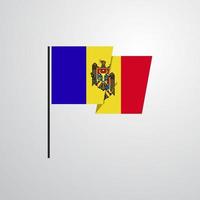 vector de diseño de bandera ondeante de moldavia