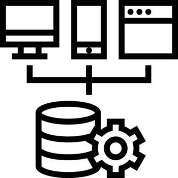 web service database platform software development - outline icon vector
