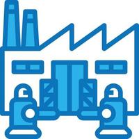 factory robots ai artificial intelligence - blue icon vector