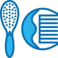 brush comb hair baby accessories - blue icon vector